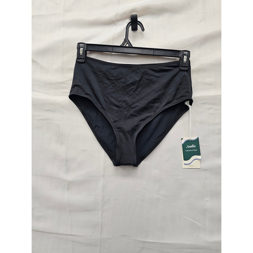Andie for Target Womens High Waisted Swim Bottoms Black Nylon Blend Size Medium